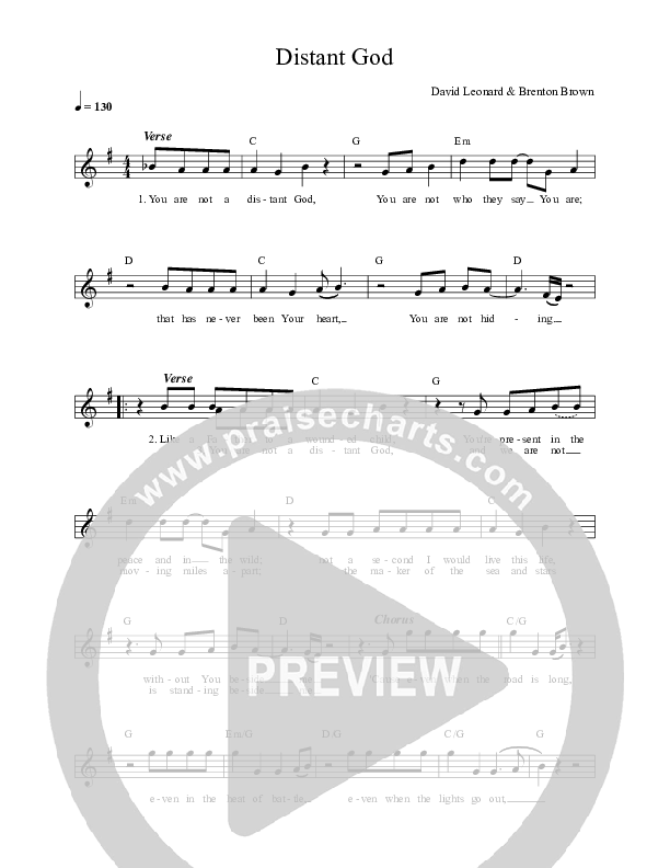 Distant God Lead Sheet (David Leonard)