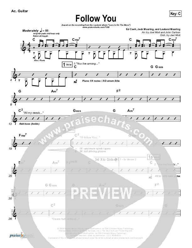 Follow You Rhythm Chart (Leeland)