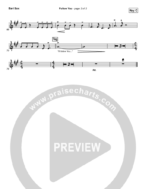 Follow You Bari Sax (Leeland)