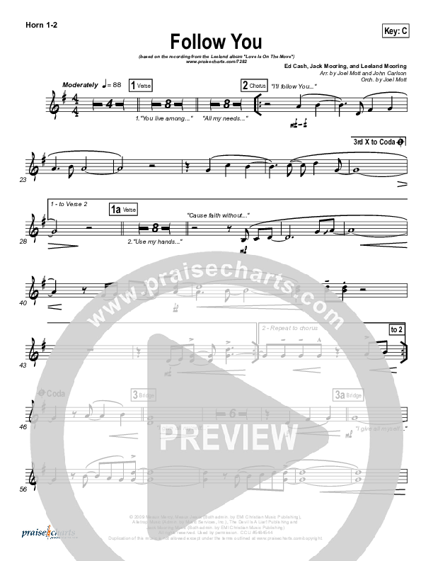 Follow You French Horn 1/2 (Leeland)