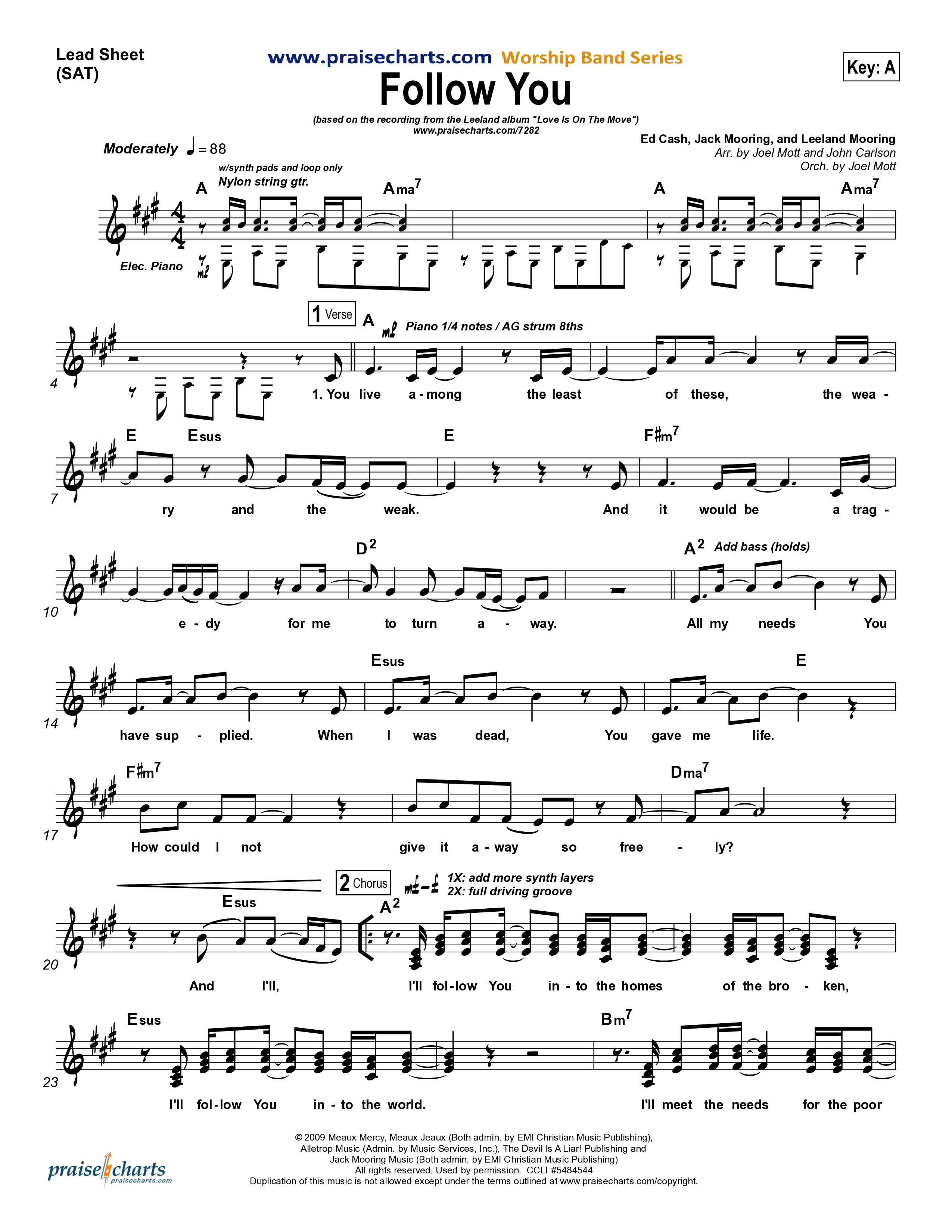 Follow You Lead Sheet (SAT) (Leeland)