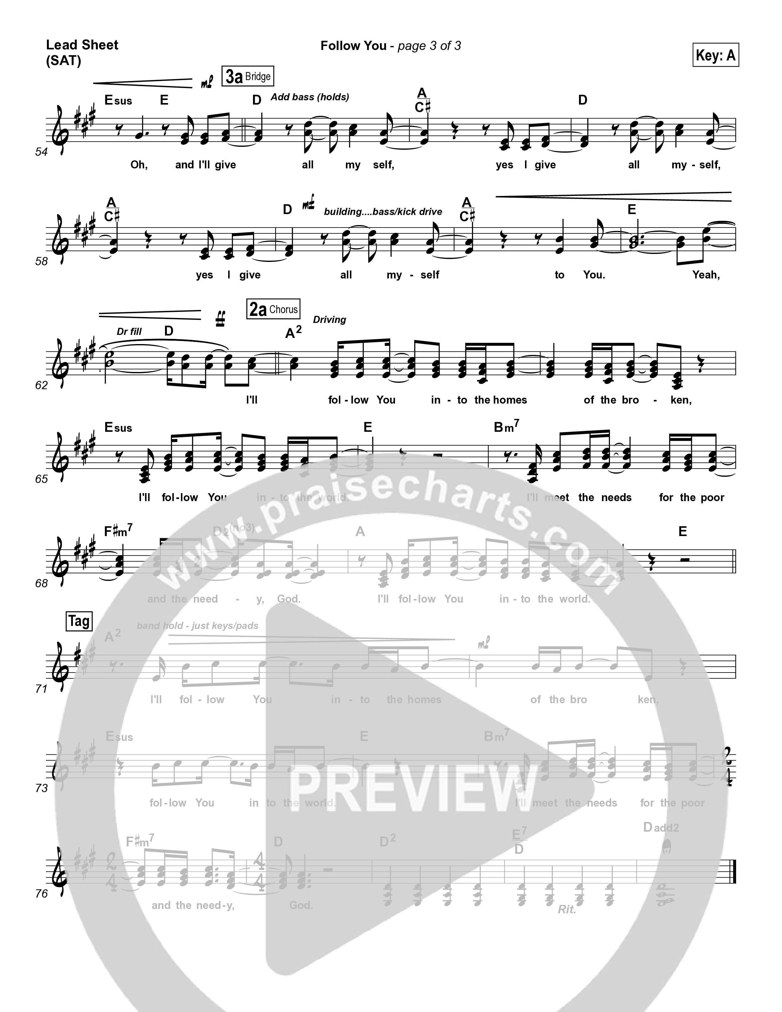 Follow You Lead Sheet (SAT) (Leeland)