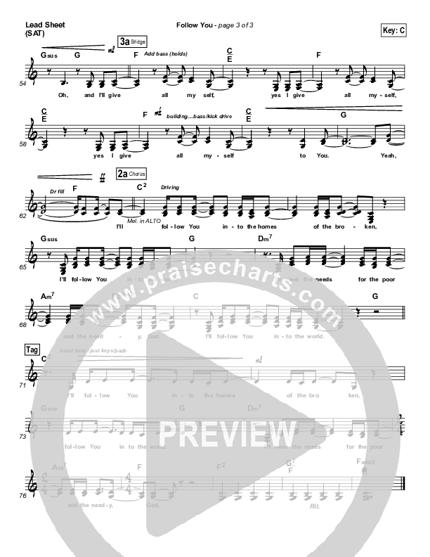 Follow You Lead Sheet (SAT) (Leeland)