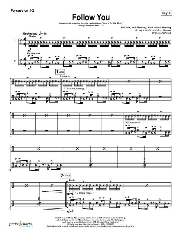 Follow You Percussion (Leeland)