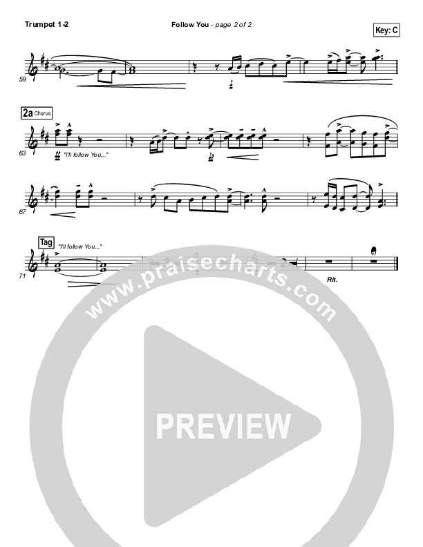 Follow You Trumpet 1,2 (Leeland)