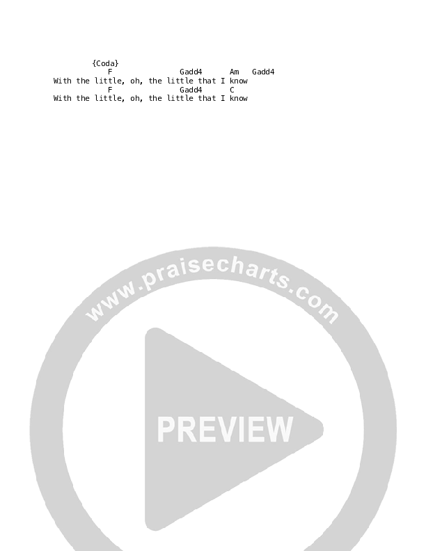 The Little That I Know Chords & Lyrics (David Leonard)