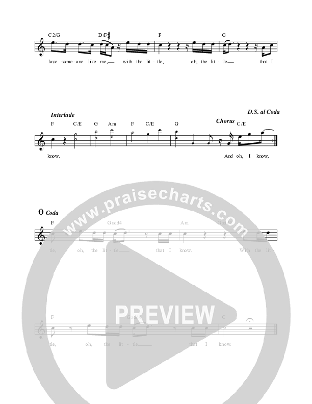 The Little That I Know Lead Sheet (David Leonard)