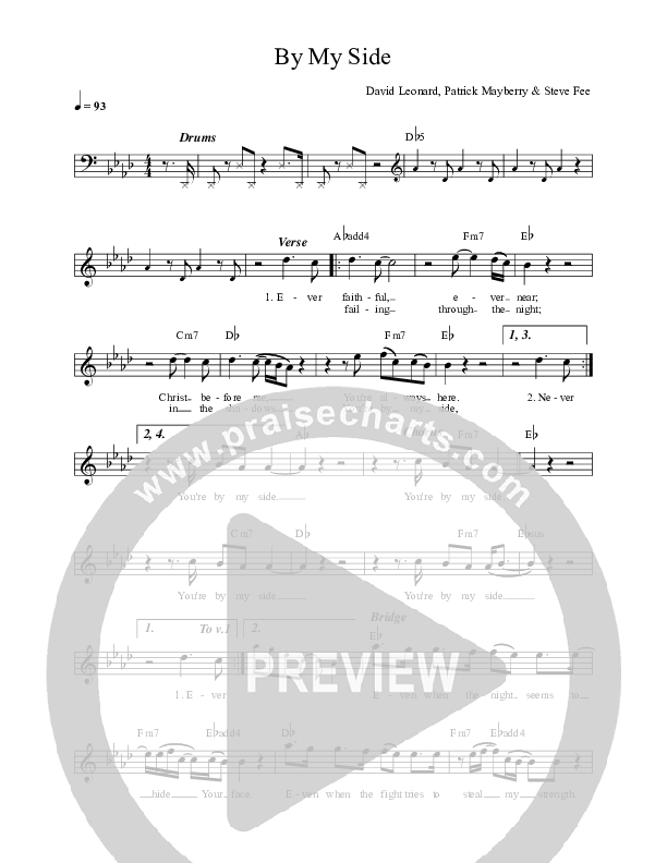 By My Side Lead Sheet (David Leonard)