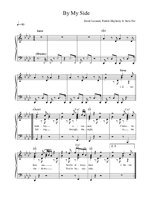 By My Side Rhythm Chart (David Leonard)