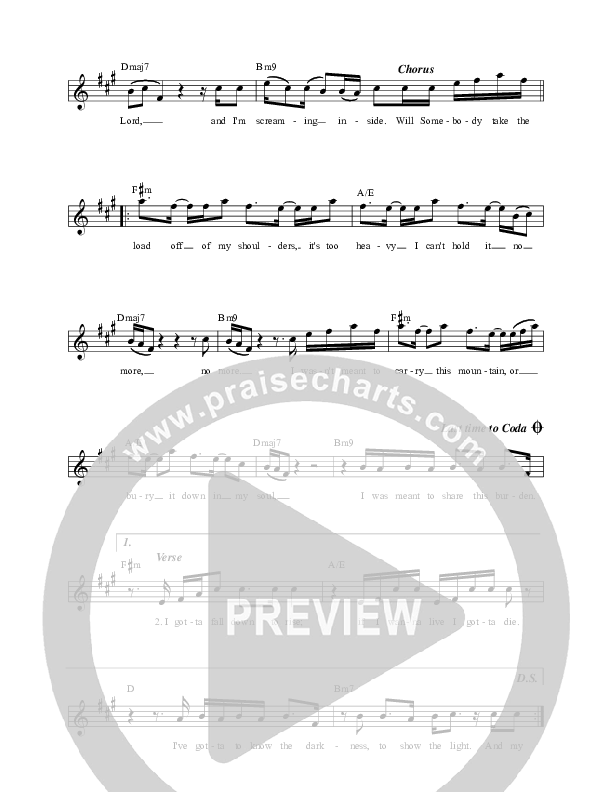 Share This Burden Lead Sheet (David Leonard)