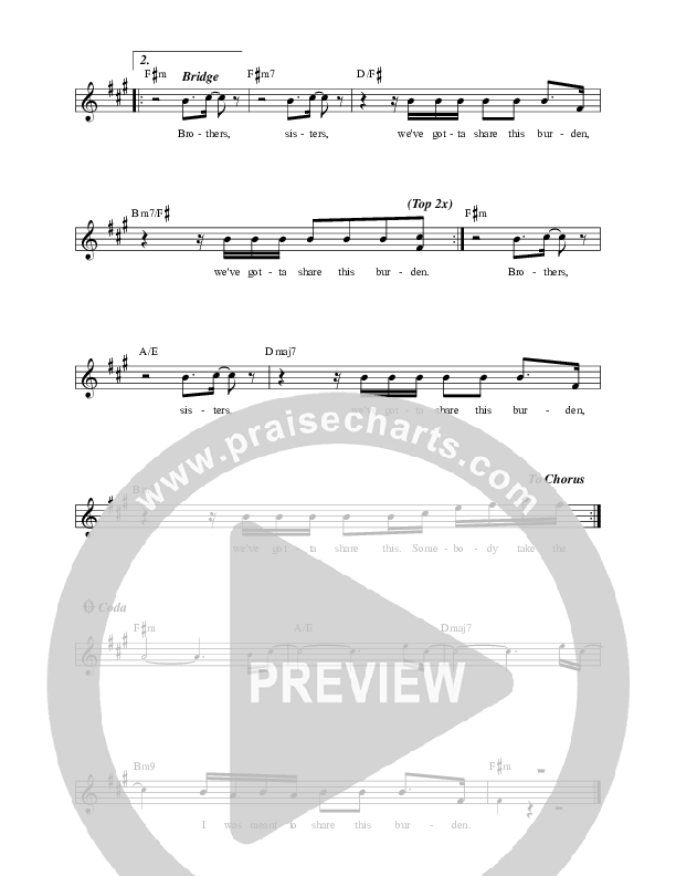 Share This Burden Lead Sheet (David Leonard)