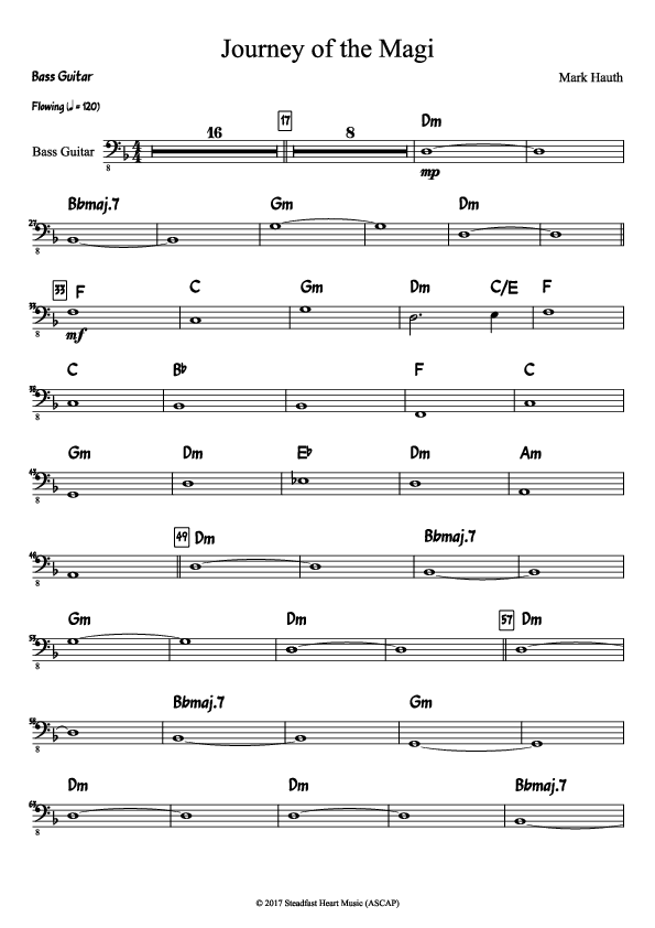 Journey Of The Magi (Instrumental) Bass Guitar (Mark Hauth)