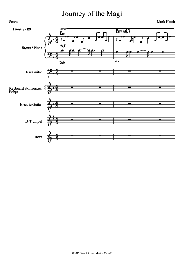 Journey Of The Magi (Instrumental) Conductor's Score (Mark Hauth)