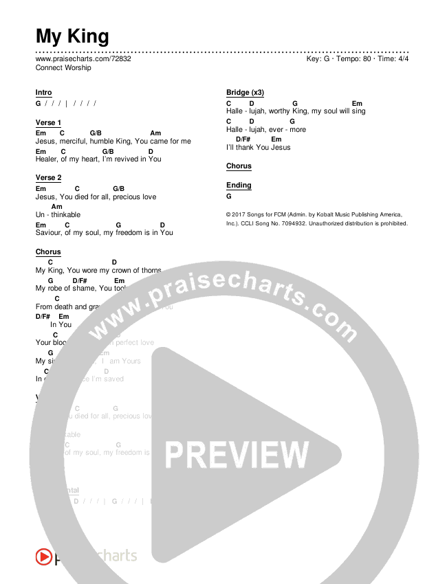 My King Chords & Lyrics (Connect Worship)