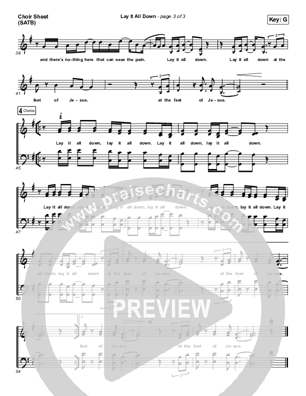 Lay It All Down (At The Feet Of Jesus) Choir Vocals (SATB) (Will Reagan / United Pursuit)