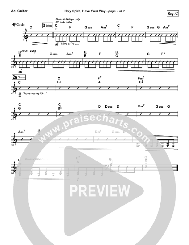 Holy Spirit Have Your Way Acoustic Guitar (Leeland)