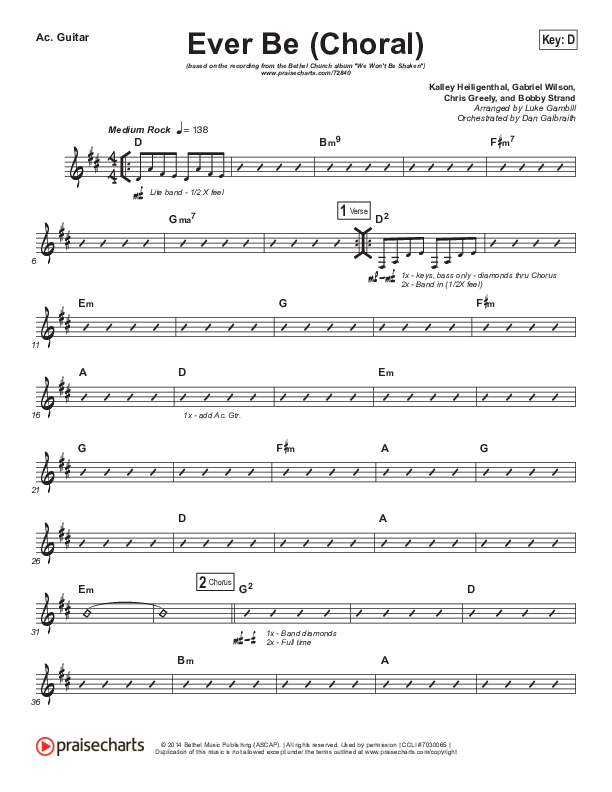 Ever Be (Choral Anthem SATB) Acoustic Guitar (Bethel Music / Arr. Luke Gambill)