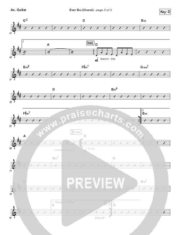 Ever Be (Choral Anthem SATB) Acoustic Guitar (Bethel Music / Arr. Luke Gambill)