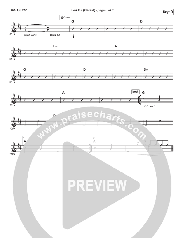 Ever Be (Choral Anthem SATB) Acoustic Guitar (Bethel Music / Arr. Luke Gambill)