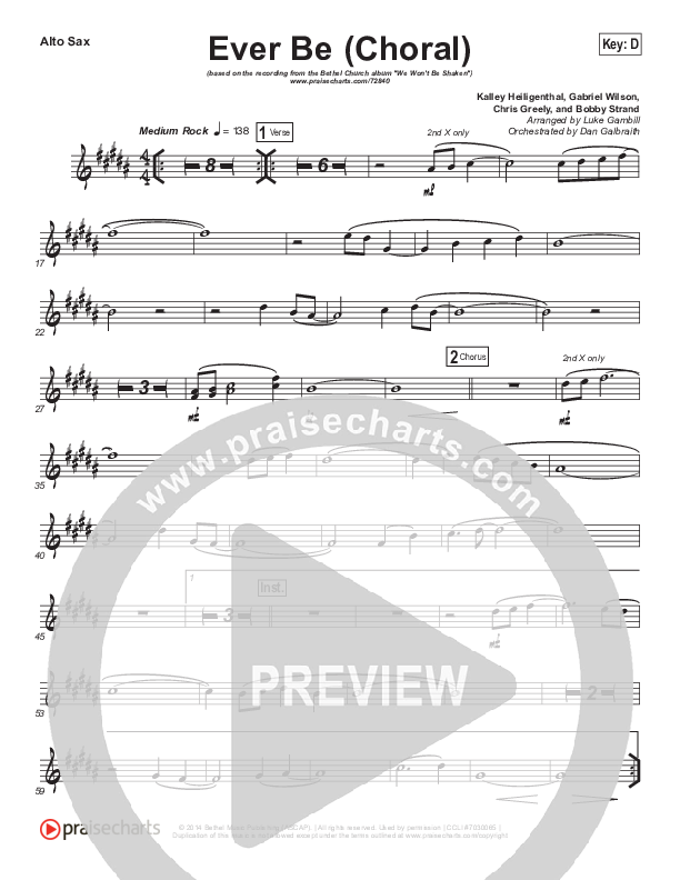 Ever Be (Choral Anthem SATB) Alto Sax (Bethel Music / Arr. Luke Gambill)