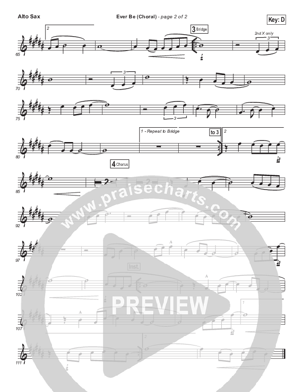 Ever Be (Choral Anthem SATB) Alto Sax (Bethel Music / Arr. Luke Gambill)