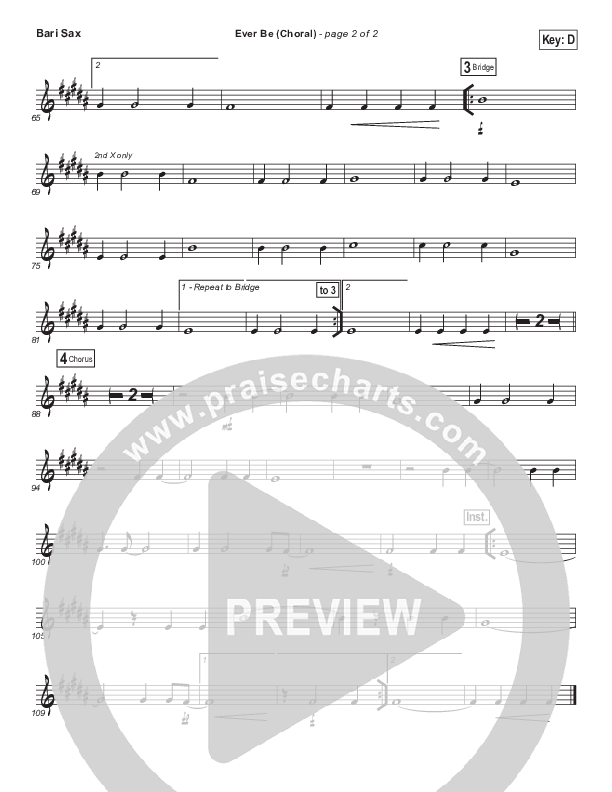 Ever Be (Choral Anthem SATB) Bari Sax (Bethel Music / Arr. Luke Gambill)