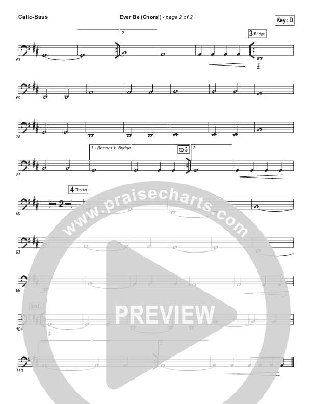Ever Be (Choral Anthem SATB) Cello/Bass (Bethel Music / Arr. Luke Gambill)