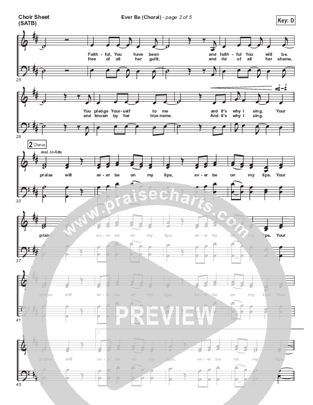 Ever Be (Choral Anthem SATB) Choir Sheet (SATB) (Bethel Music / Arr. Luke Gambill)