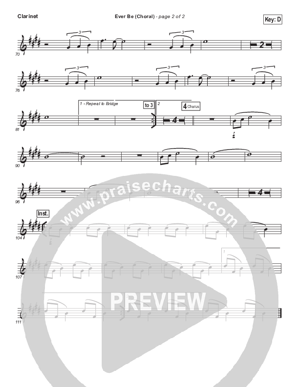Ever Be (Choral Anthem SATB) Clarinet (Bethel Music / Arr. Luke Gambill)