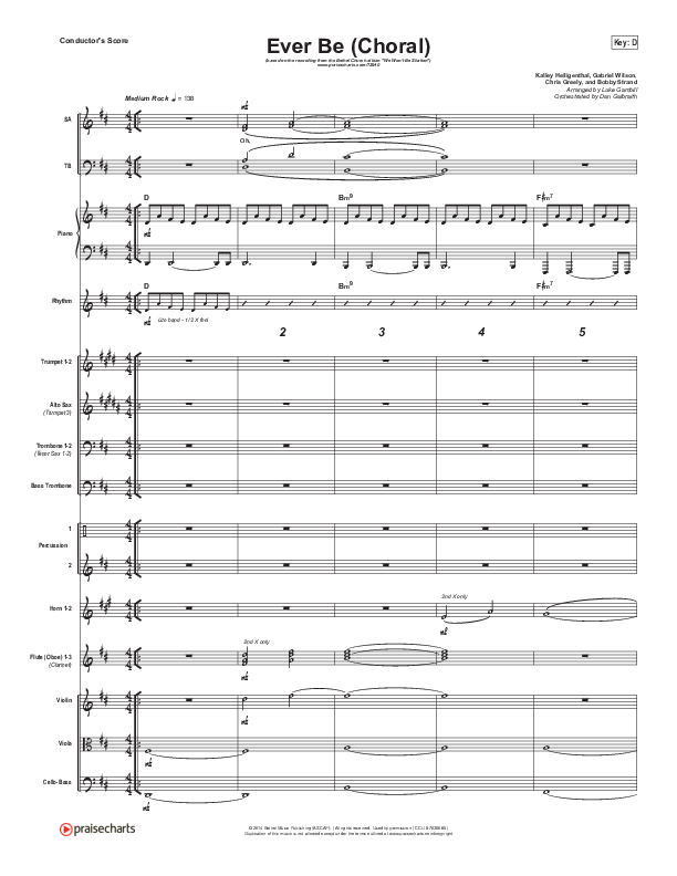 Ever Be (Choral Anthem SATB) Orchestration (Bethel Music / Arr. Luke Gambill)