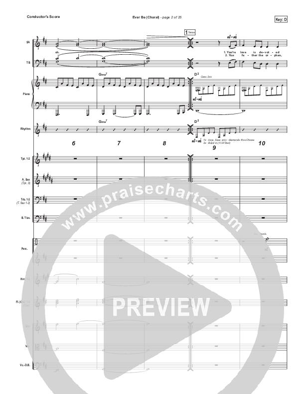Ever Be (Choral Anthem SATB) Conductor's Score (Bethel Music / Arr. Luke Gambill)
