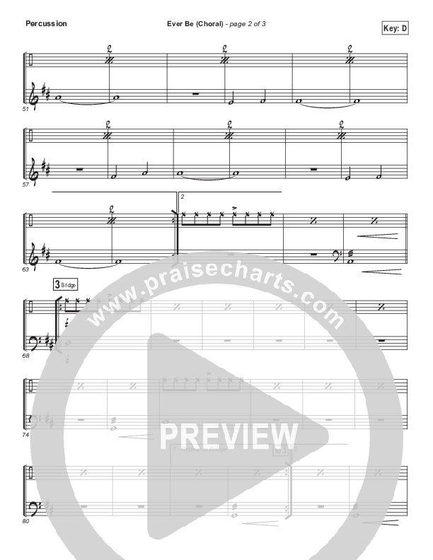 Ever Be (Choral Anthem SATB) Percussion (Bethel Music / Arr. Luke Gambill)