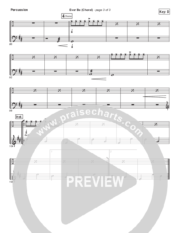 Ever Be (Choral Anthem SATB) Percussion (Bethel Music / Arr. Luke Gambill)