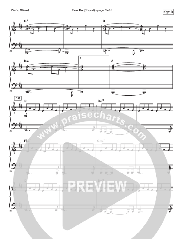 Ever Be (Choral Anthem SATB) Piano Sheet (Bethel Music / Arr. Luke Gambill)