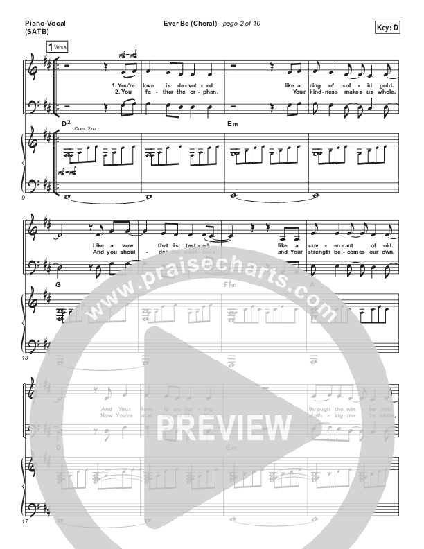 Ever Be (Choral Anthem SATB) Piano/Choir (SATB) (Bethel Music / Arr. Luke Gambill)