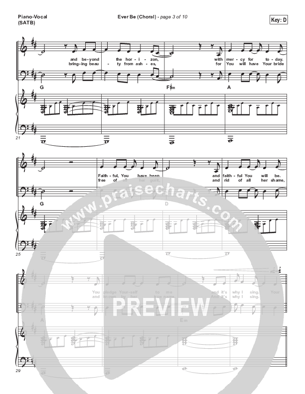 Ever Be (Choral Anthem SATB) Piano/Vocal (SATB) (Bethel Music / Arr. Luke Gambill)