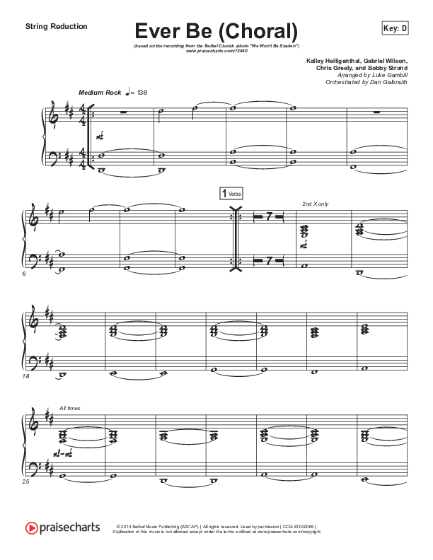Ever Be (Choral Anthem SATB) Synth Strings (Bethel Music / Arr. Luke Gambill)
