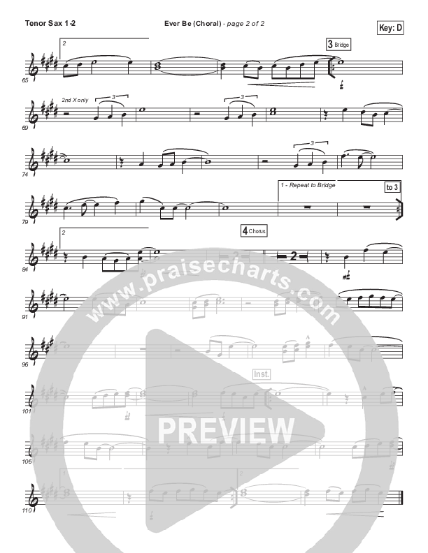 Ever Be (Choral Anthem SATB) Tenor Sax 1/2 (Bethel Music / Arr. Luke Gambill)