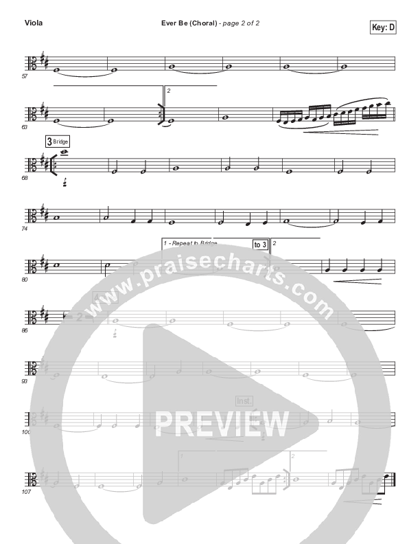 Ever Be (Choral Anthem SATB) Viola (Bethel Music / Arr. Luke Gambill)