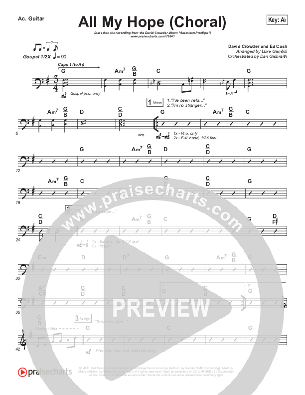 All My Hope (Choral Anthem SATB) Rhythm Chart (Crowder / Arr. Luke Gambill)