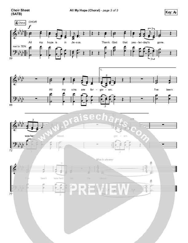 All My Hope (Choral Anthem SATB) Choir Sheet (SATB) (Crowder / Arr. Luke Gambill)