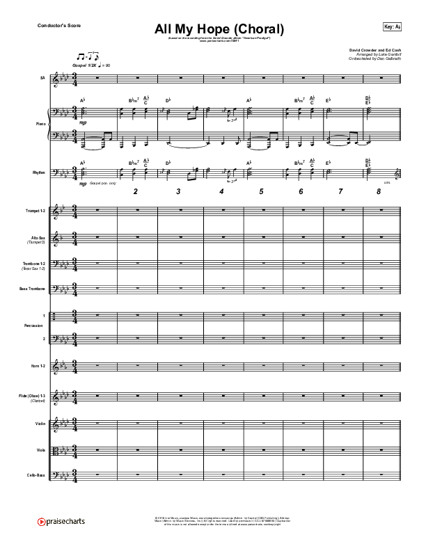 All My Hope (Choral Anthem SATB) Conductor's Score (Crowder / Arr. Luke Gambill)