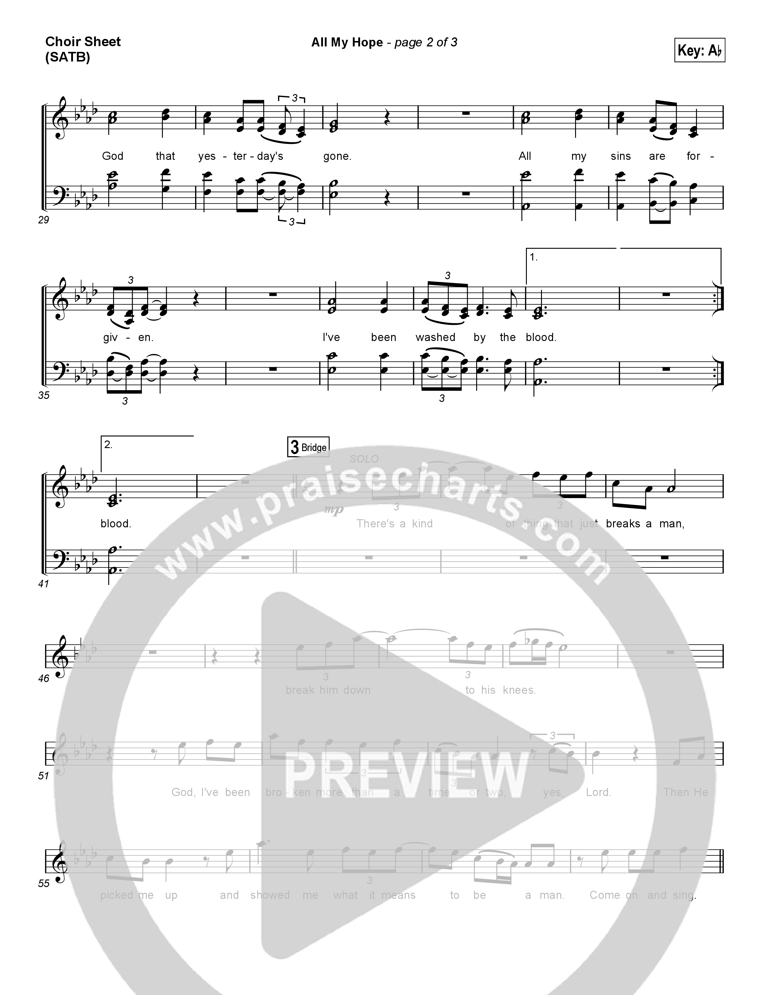 All My Hope (Choral Anthem SATB) Choir Vocals (SATB) (Crowder / Arr. Luke Gambill)