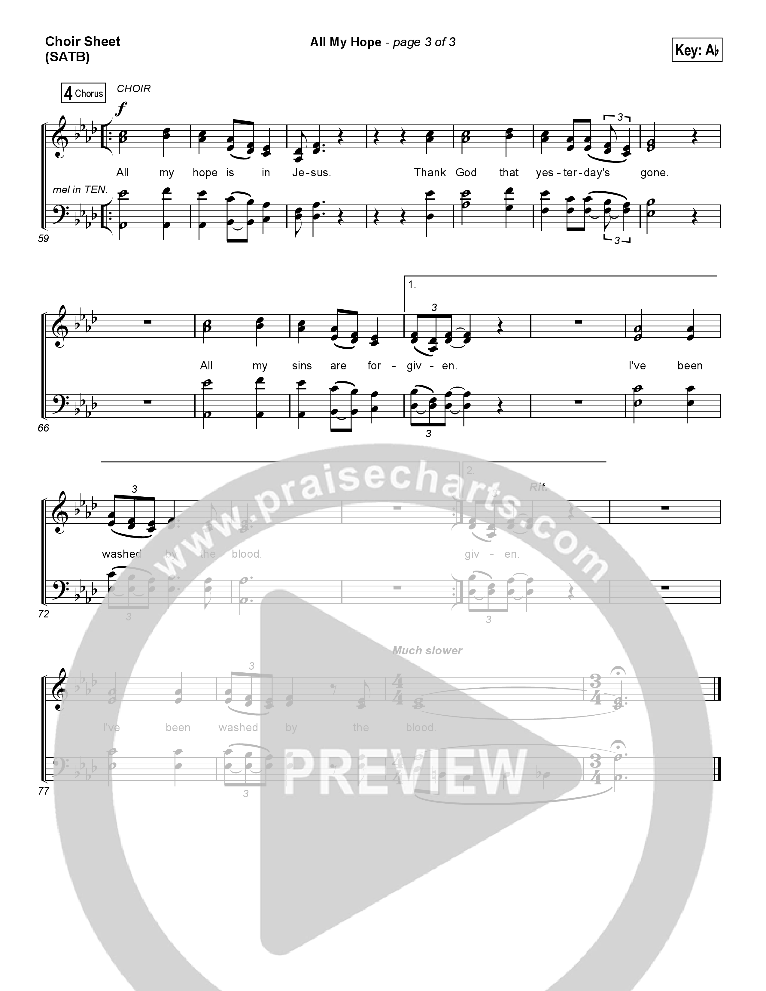 All My Hope (Choral Anthem SATB) Choir Vocals (SATB) (Crowder / Arr. Luke Gambill)