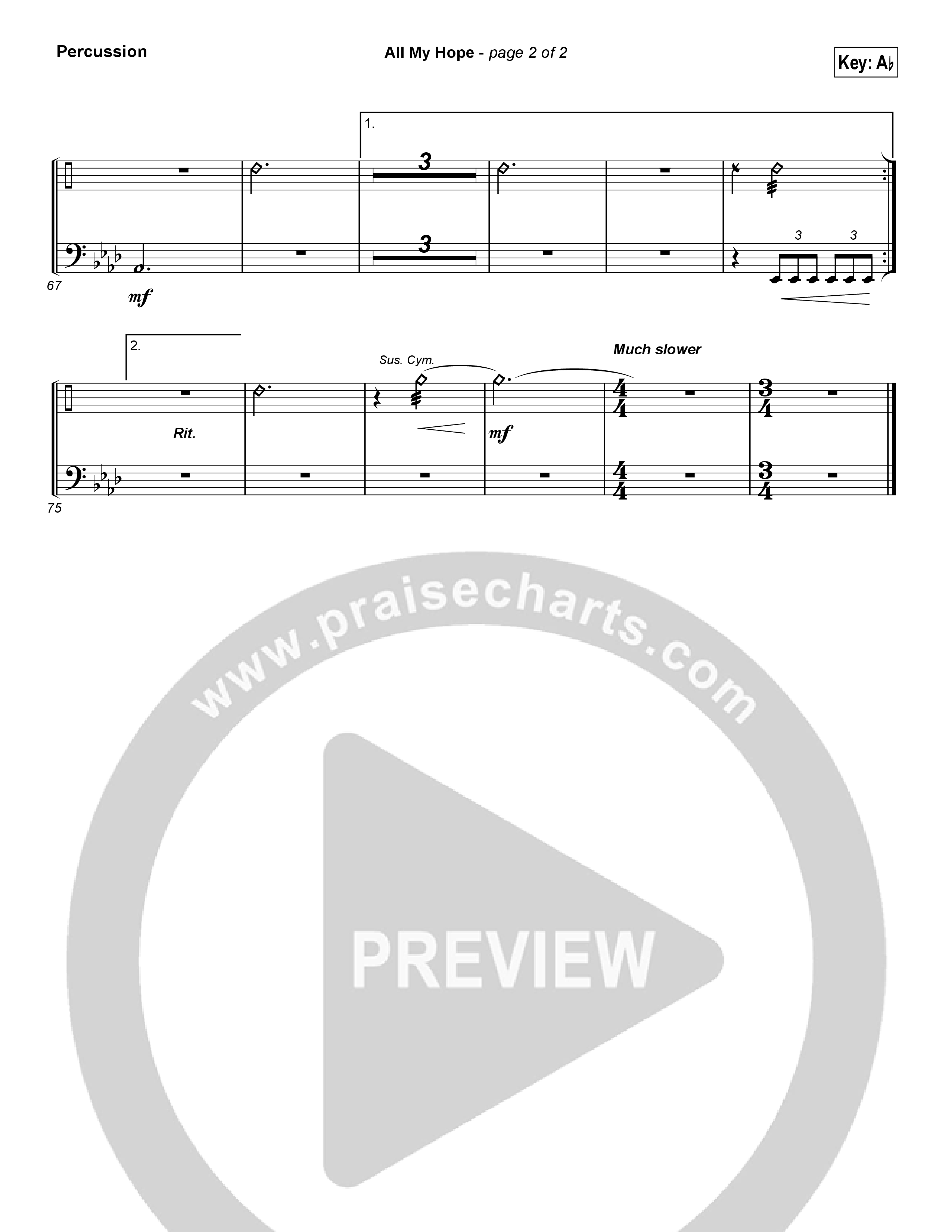 All My Hope (Choral Anthem SATB) Percussion (Crowder / Arr. Luke Gambill)