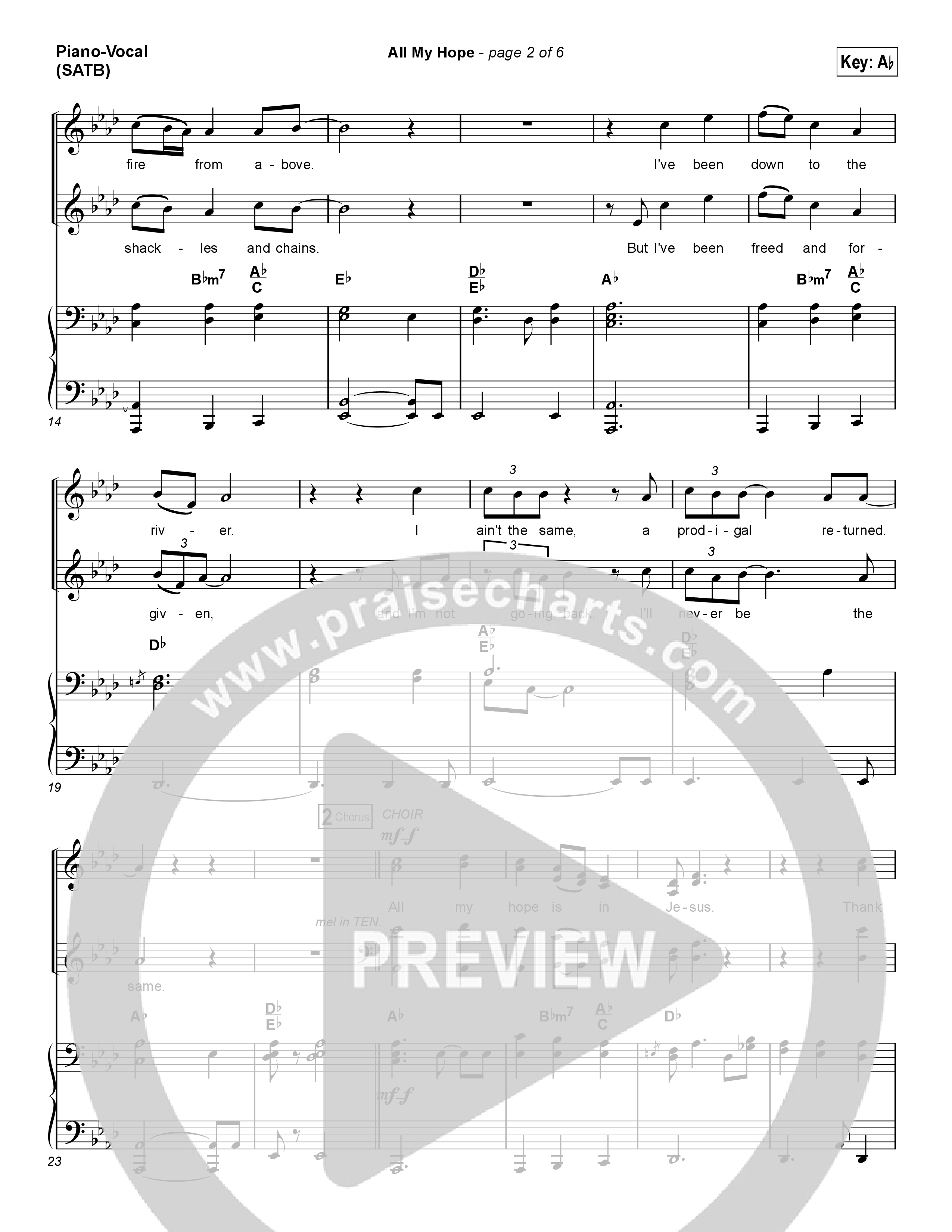 All My Hope (Choral Anthem SATB) Piano/Vocal Pack (Crowder / Arr. Luke Gambill)