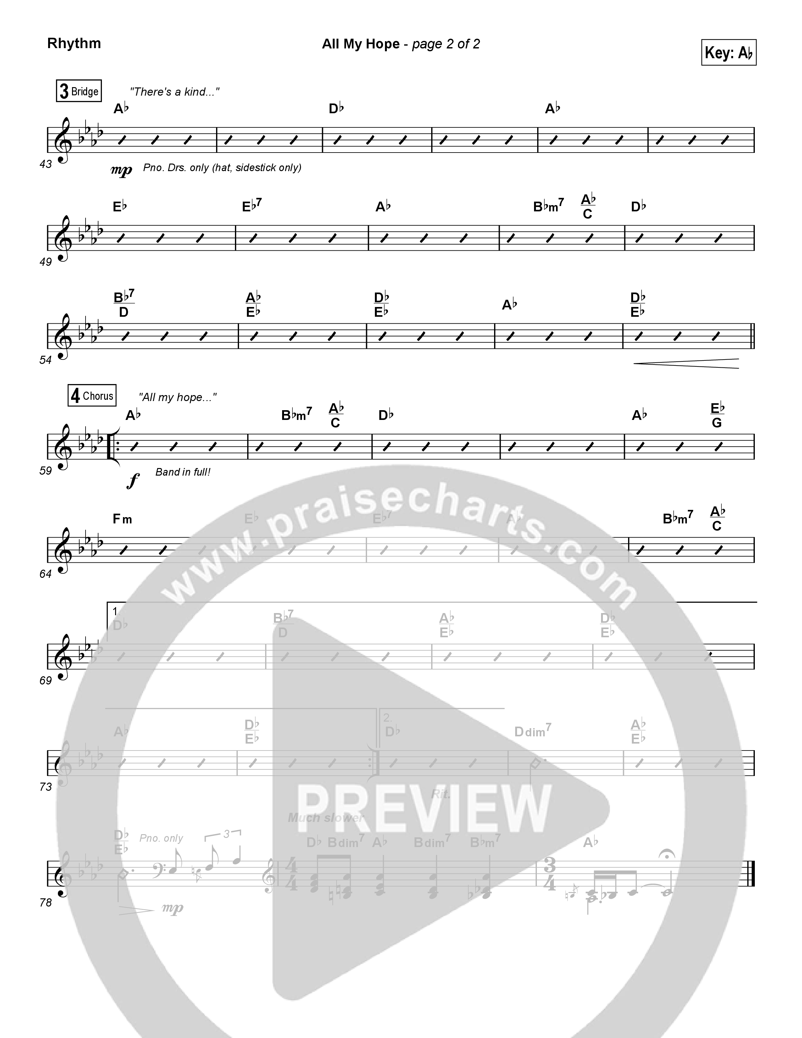 All My Hope (Choral Anthem SATB) Rhythm Chart (Crowder / Arr. Luke Gambill)