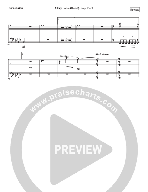 All My Hope (Choral Anthem SATB) Percussion (Crowder / Arr. Luke Gambill)