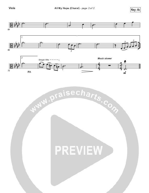 All My Hope (Choral Anthem SATB) Viola (Crowder / Arr. Luke Gambill)