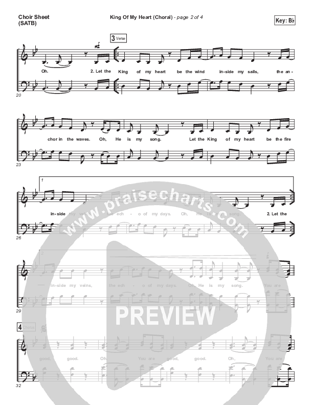 King Of My Heart (Choral Anthem SATB) Choir Sheet (SATB) (Bethel Music / Arr. Luke Gambill)